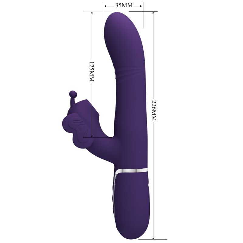 PRETTY LOVE - VIBRADOR RABBIT MULTIFUNÇÃO 4 EM 1 BORBOLETA ROXO