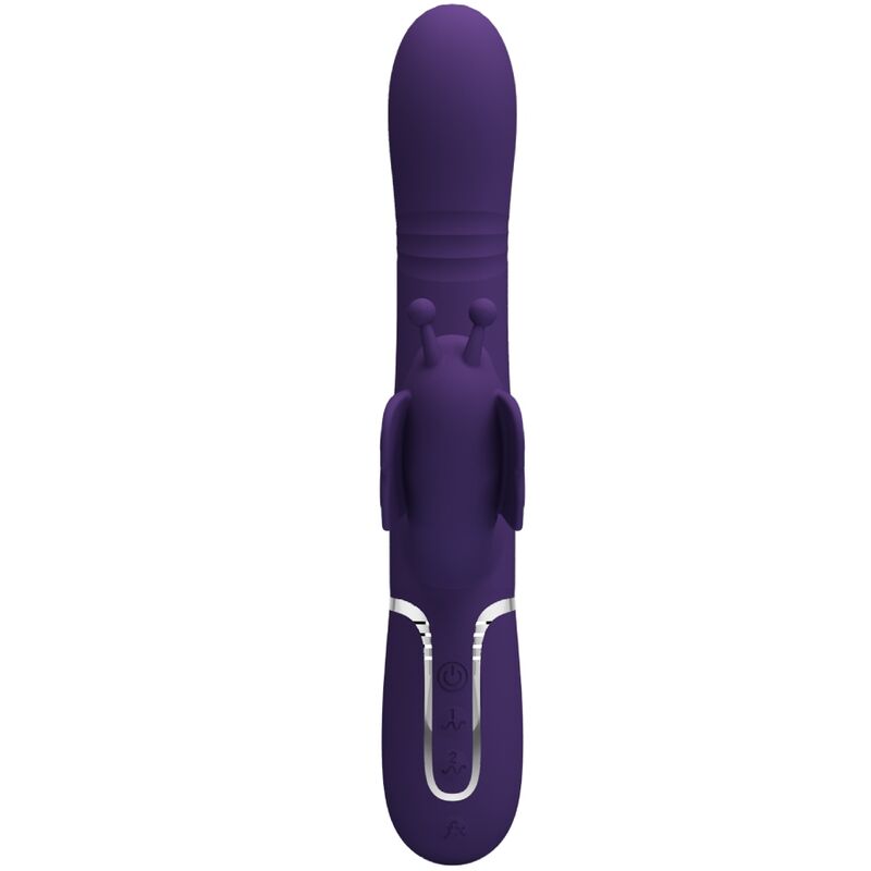 PRETTY LOVE - VIBRADOR RABBIT MULTIFUNÇÃO 4 EM 1 BORBOLETA ROXO