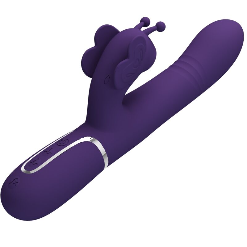 PRETTY LOVE - VIBRADOR RABBIT MULTIFUNÇÃO 4 EM 1 BORBOLETA ROXO
