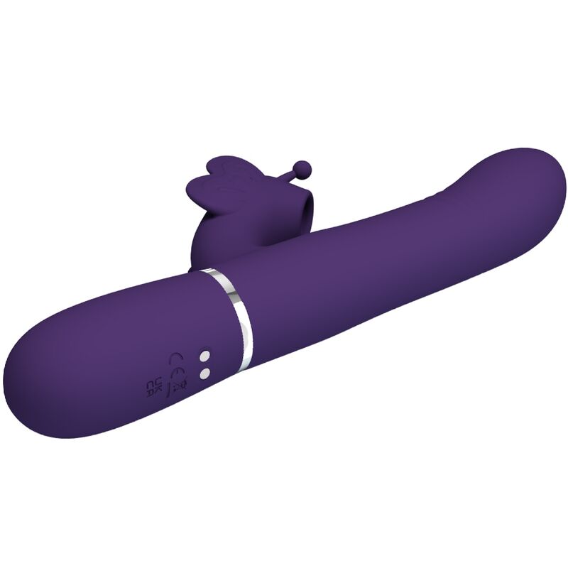 PRETTY LOVE - VIBRADOR RABBIT MULTIFUNÇÃO 4 EM 1 BORBOLETA ROXO