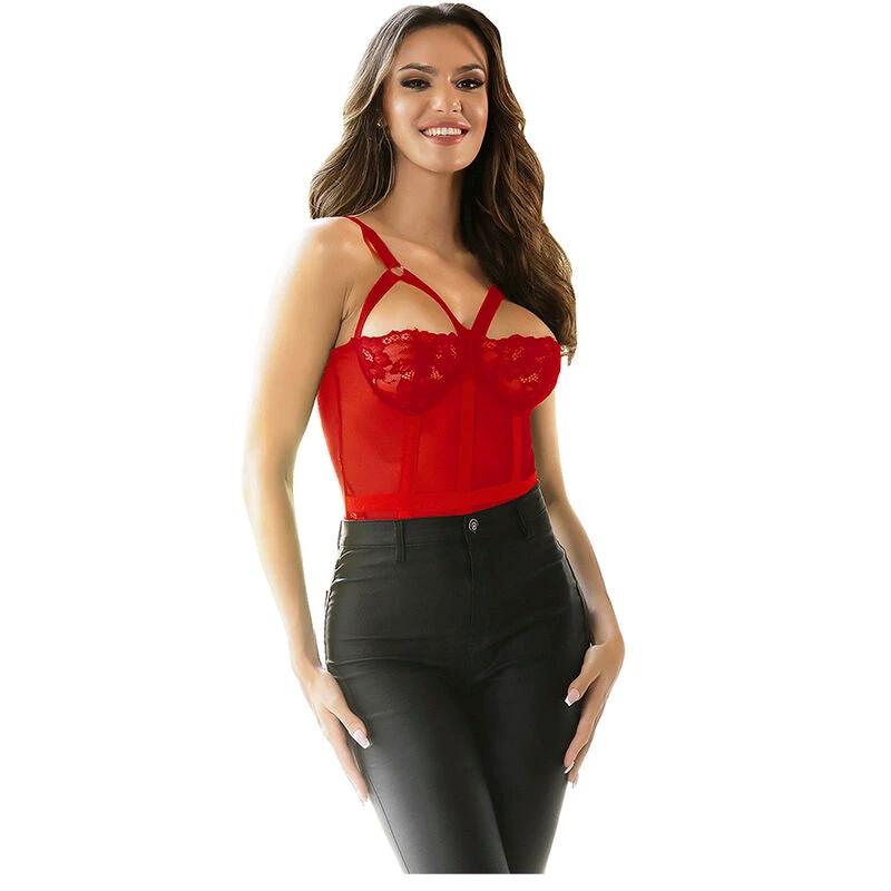 TEDDY COM LIGUEIRO DETALHE TIRAS PEITO - Sex Shop Sexy