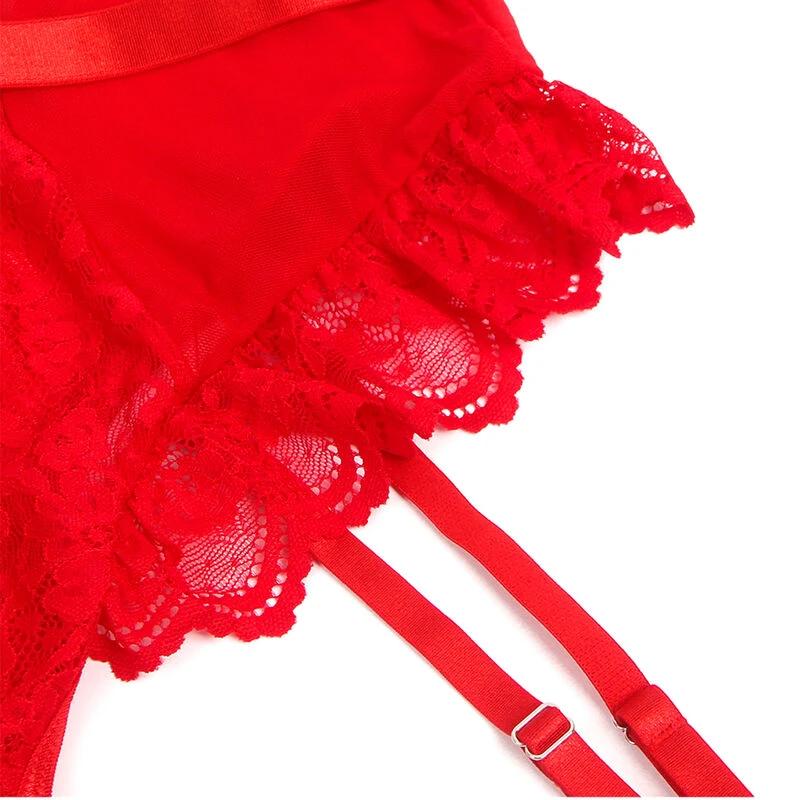 TEDDY COM LIGA DETALHE EM RENDA E TIRAS - Sex Shop Sexy