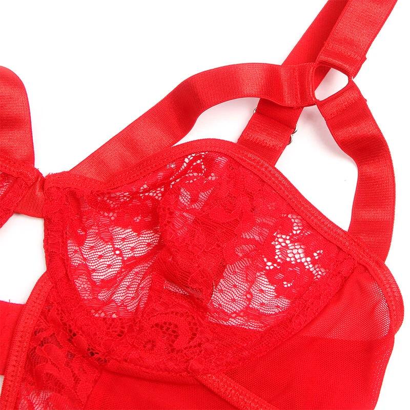 TEDDY COM LIGA DETALHE EM RENDA E TIRAS - Sex Shop Sexy