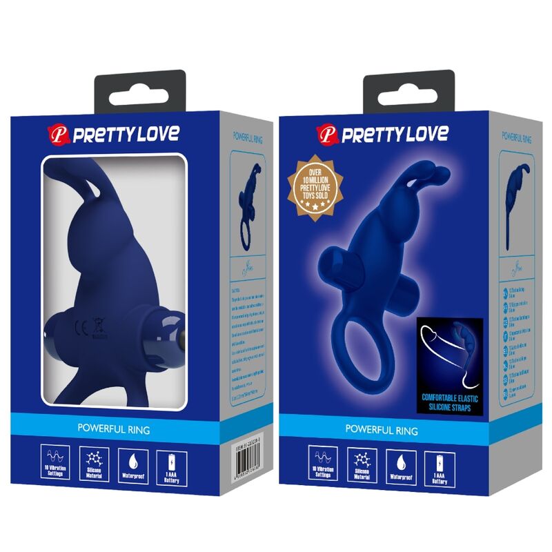 PRETTY LOVE - JIRO ANEL RABBIT VIBRADOR AZUL