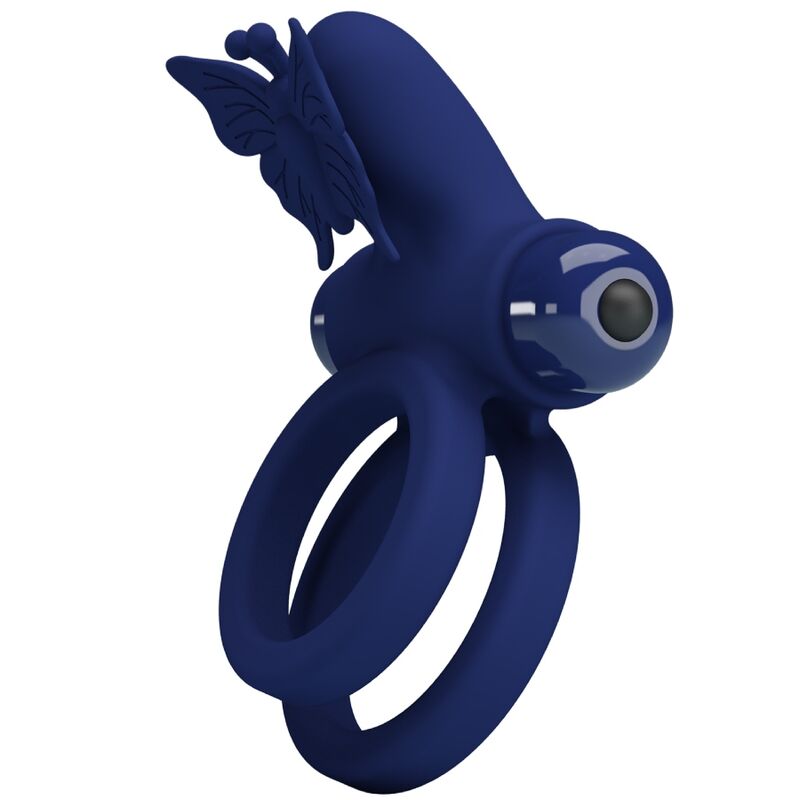 PRETTY LOVE - JAMELE ANEL DUPLO VIBRADOR COM ESTIMULADOR BORBOLETA AZUL