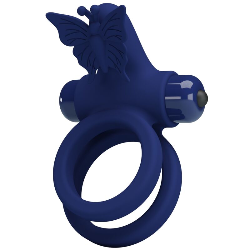 PRETTY LOVE - JAMELE ANEL DUPLO VIBRADOR COM ESTIMULADOR BORBOLETA AZUL