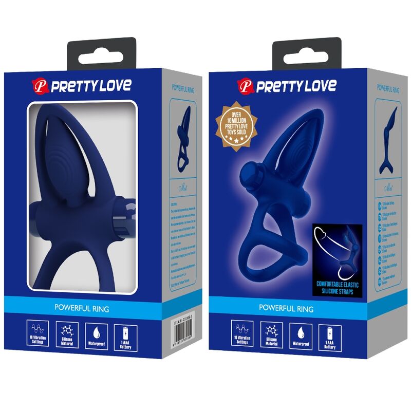 PRETTY LOVE - MAT ANEL DUPLO VIBRADOR COM ESTIMULADOR AZUL