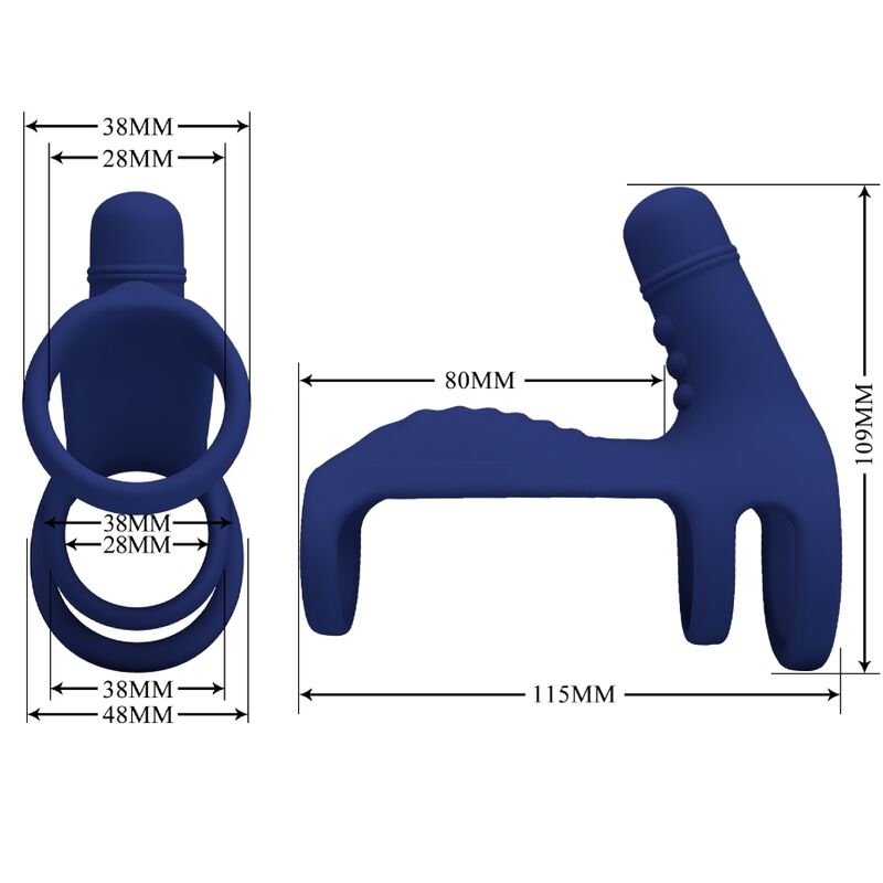 PRETTY LOVE - ELISH ANEL VIBRADOR COM EXTENSOR AZUL