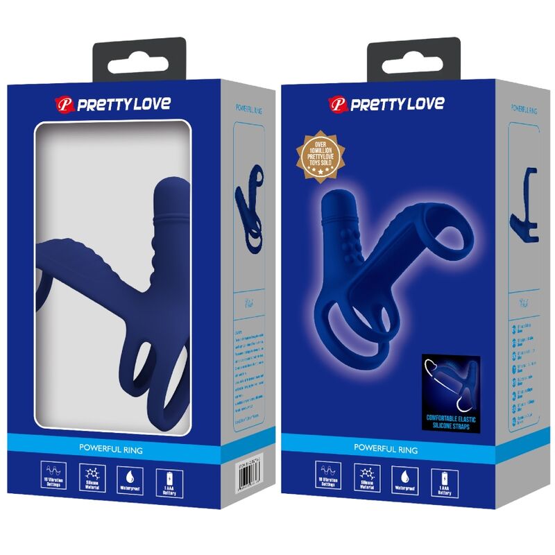 PRETTY LOVE - ELISH ANEL VIBRADOR COM EXTENSOR AZUL