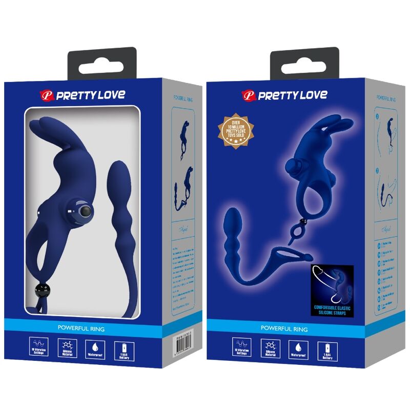 PRETTY LOVE - AYAD ANEL RABBIT VIBRADOR COM PLUG AZUL