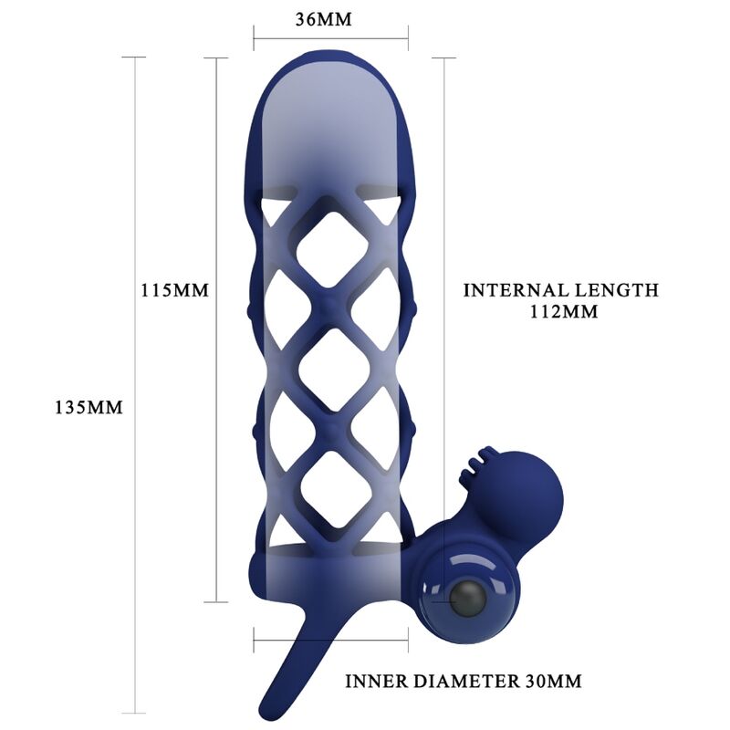 PRETTY LOVE - GIANN ANEL VIBRADOR COM FUNDA DE SILICONE AZUL