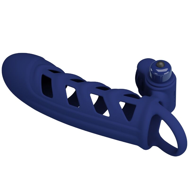 PRETTY LOVE - ALTAF ANEL VIBRADOR COM FUNDA DE SILICONE AZUL
