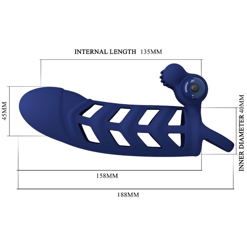 PRETTY LOVE - ALTAF ANEL VIBRADOR COM FUNDA DE SILICONE AZUL