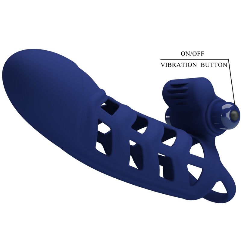 PRETTY LOVE - ALTAF ANEL VIBRADOR COM FUNDA DE SILICONE AZUL