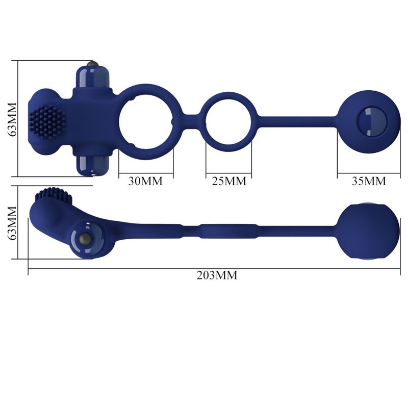 PRETTY LOVE - REMINGTON ANEL DUPLO VIBRADOR COM PLUG AZUL