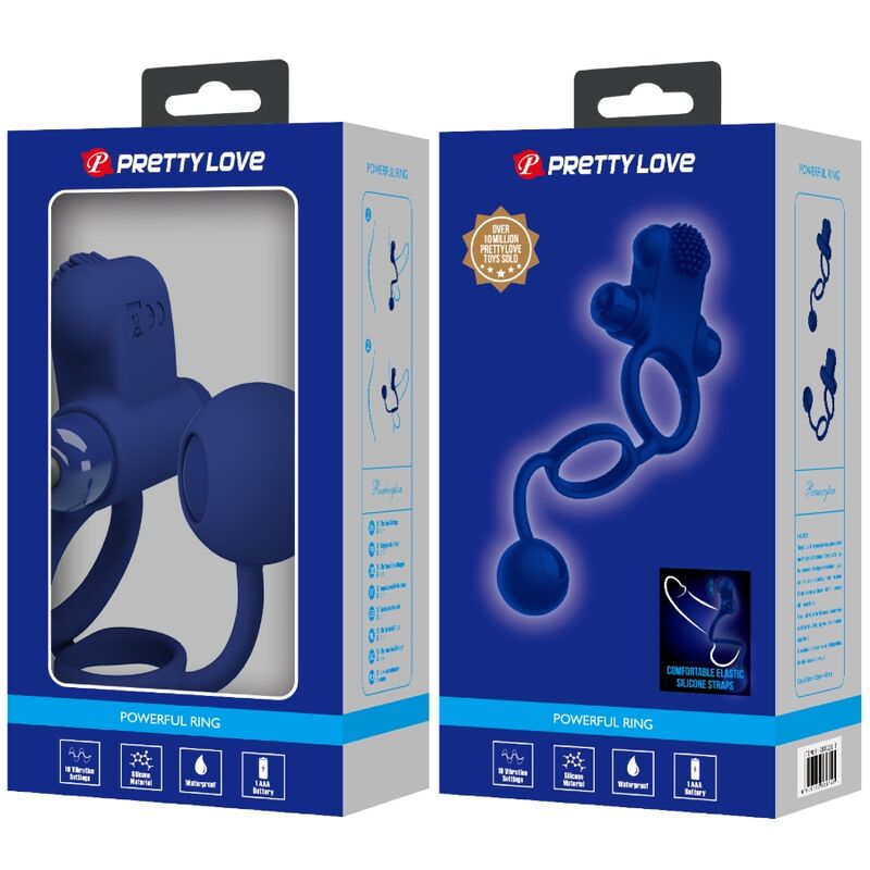PRETTY LOVE - REMINGTON ANEL VIBRADOR DUPLO COM PLUG AZUL