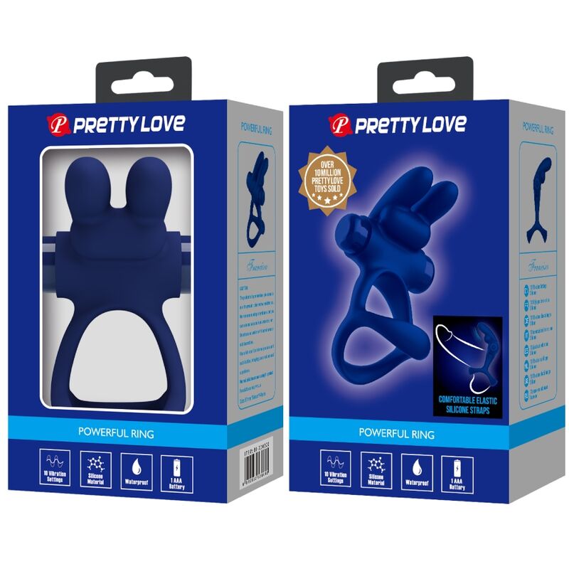 PRETTY LOVE - FRANCISCO ANEL DUPLO RABBIT VIBRADOR AZUL