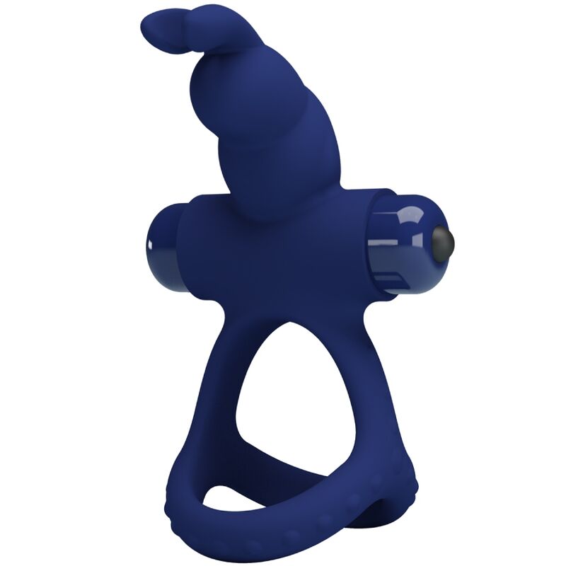 PRETTY LOVE - LUCHITO ANEL DUPLO RABBIT VIBRADOR AZUL