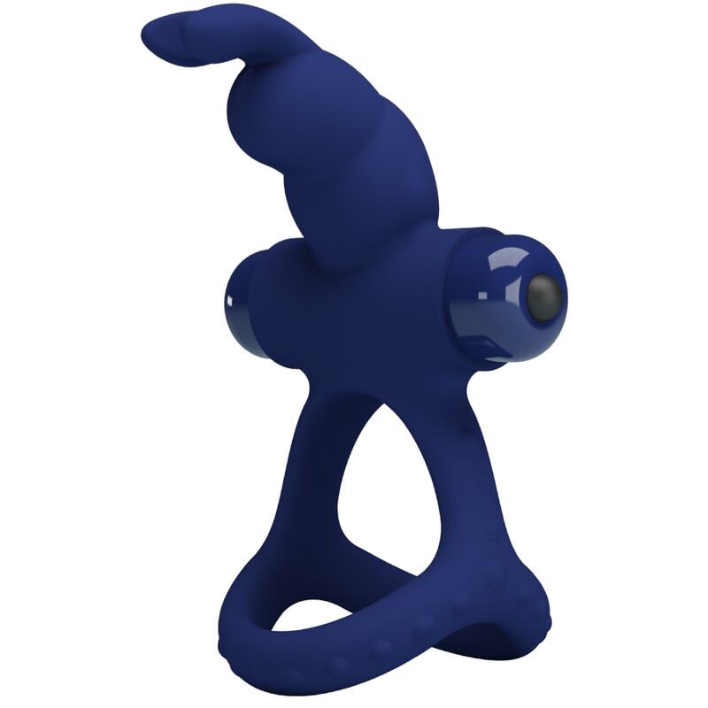 PRETTY LOVE - LUCHITO ANEL DUPLO RABBIT VIBRADOR AZUL
