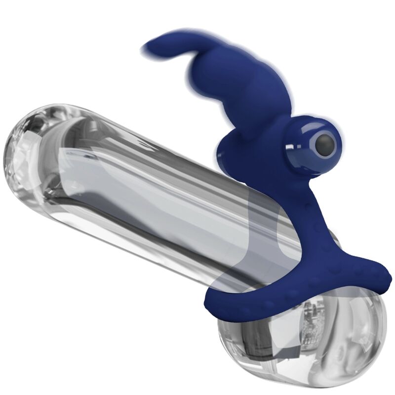 PRETTY LOVE - LUCHITO ANEL DUPLO RABBIT VIBRADOR AZUL