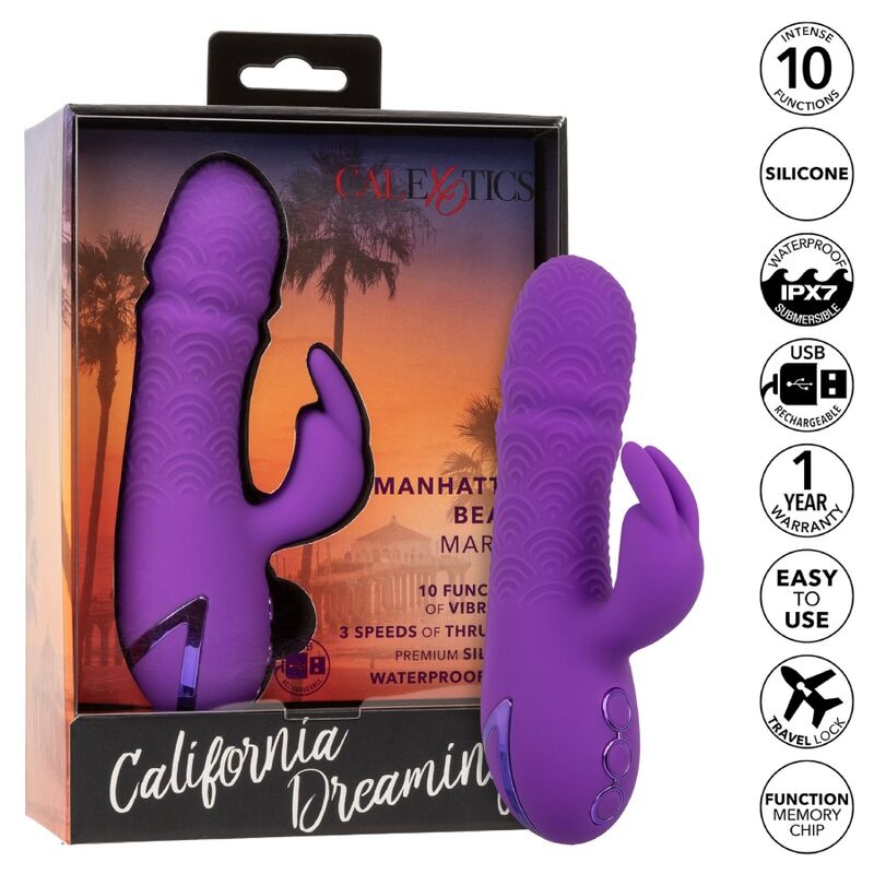 CALEXOTICS - MANHATTAN BEACH MARVEL VIBRADOR RABBIT ROXO BY CALIFORNIA DREAMING