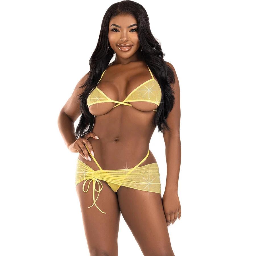 CONJUNTO TRÊS PEÇAS DIAMANTES - Sex Shop Sexy