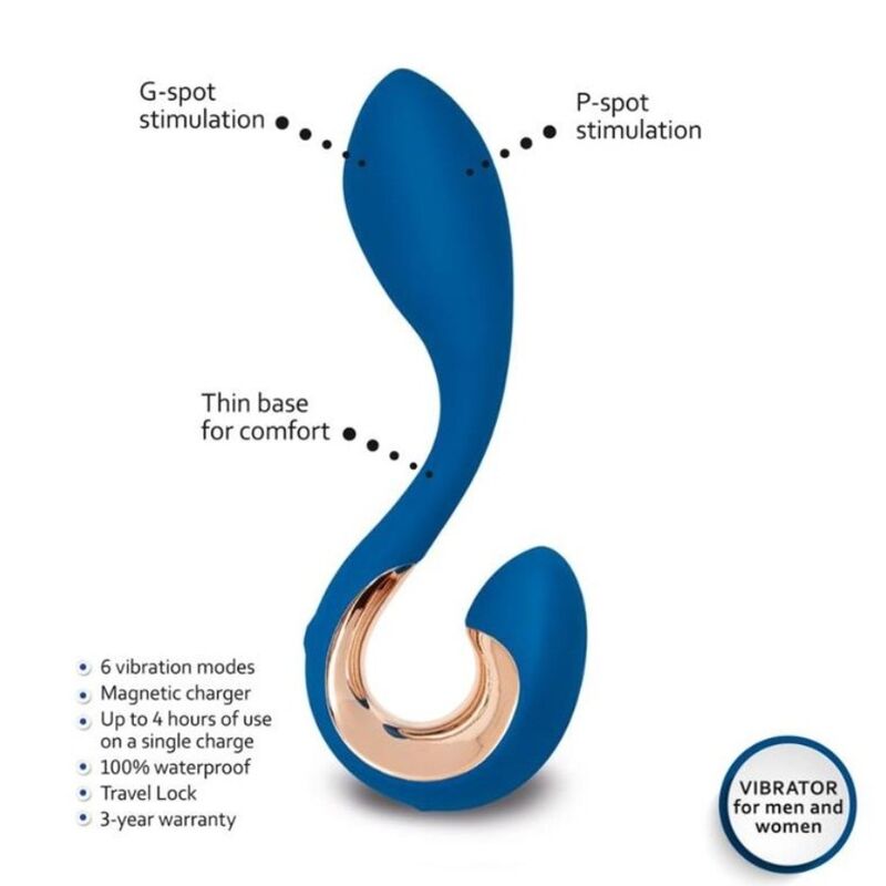 G-VIBE - GPOP 2 VIBRADOR PONTO G E P AZUL ÍNDIGO