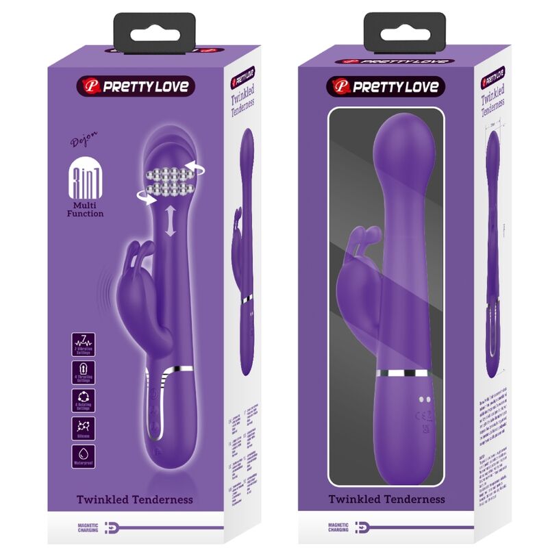 PRETTY LOVE - DEJON VIBRADOR RABBIT 3 EM 1 MULTIFUNÇÕES ROXO