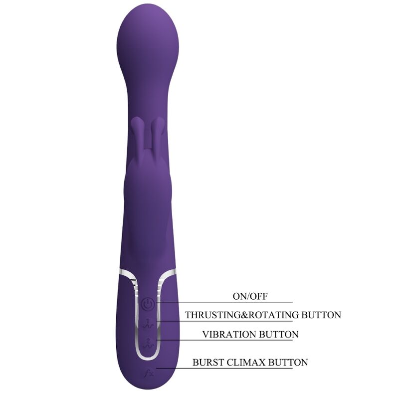PRETTY LOVE - DEJON VIBRADOR RABBIT 3 EM 1 MULTIFUNÇÕES ROXO