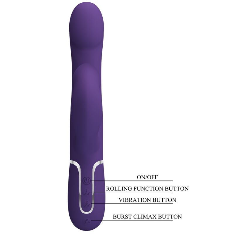 PRETTY LOVE - ZALIN VIBRADOR RABBIT COM PÉROLAS 4 EM 1 ROXO