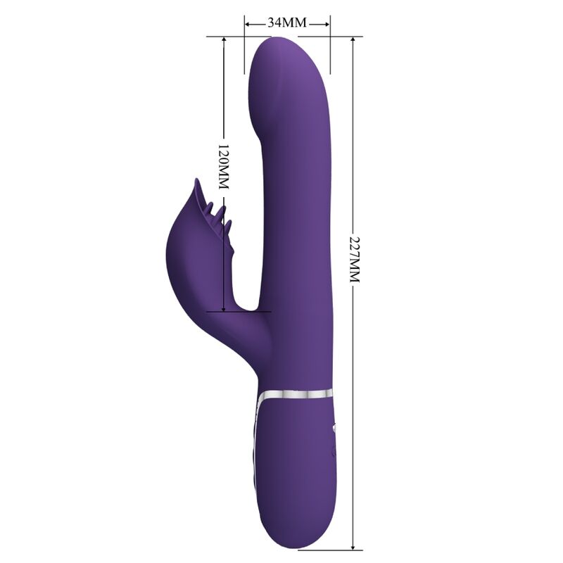 PRETTY LOVE - ZALIN VIBRADOR RABBIT COM PÉROLAS 4 EM 1 ROXO