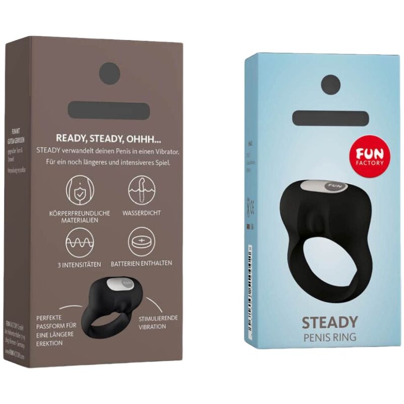 FUN FACTORY - STEADY ANEL PENIANO COM VIBRAÇÃO PRETO