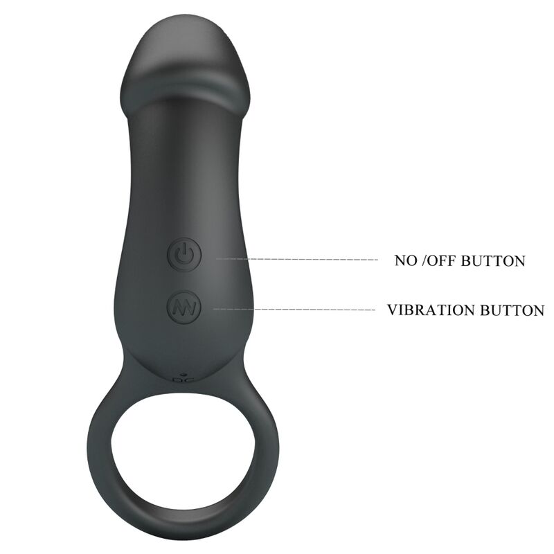 PRETTY LOVE - TRAE ANEL VIBRADOR COM ESTIMULADOR PRETO