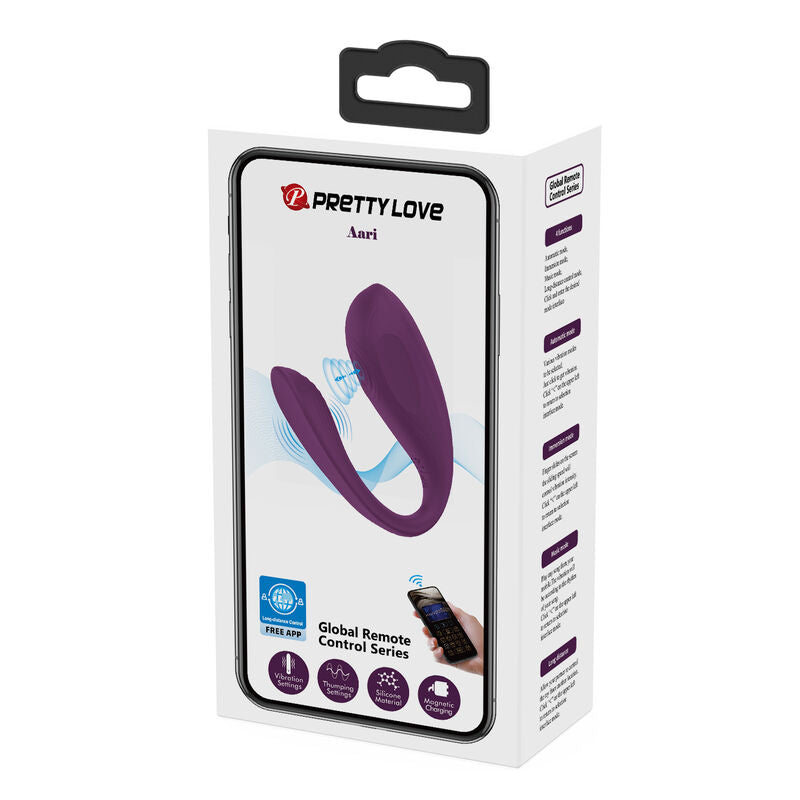 PRETTY LOVE - AARI ESTIMULADOR DE CLITÓRIS ROXO COM APP GRÁTIS