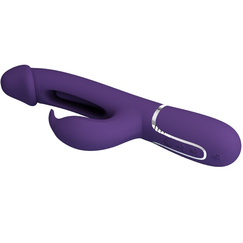 PRETTY LOVE - KAMPAS VIBRADOR RABBIT 3 EM 1 MULTIFUNÇÕES COM LÍNGUA ROXO