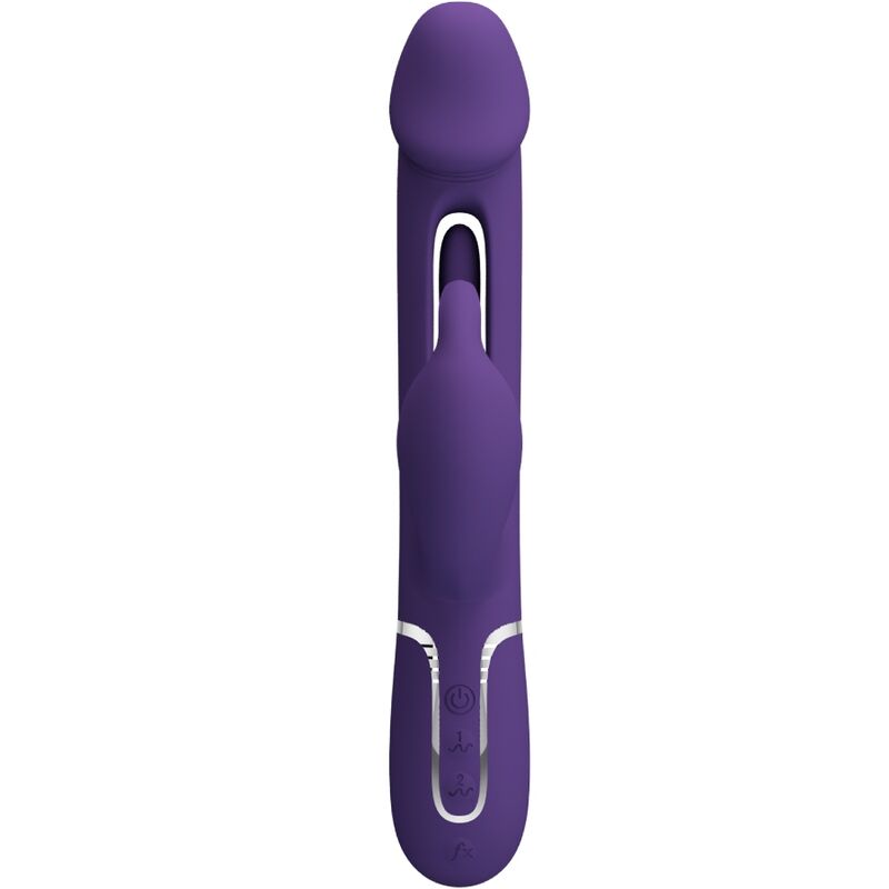 PRETTY LOVE - KAMPAS VIBRADOR RABBIT 3 EM 1 MULTIFUNÇÕES COM LÍNGUA ROXO