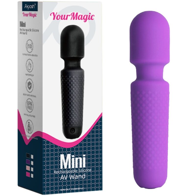 ARMONY - TU MASAJEADOR MÁGICO E VIBRADOR RECARREGÁVEL 10 VIBRAÇÕES VARINHA PONTOS ROXO