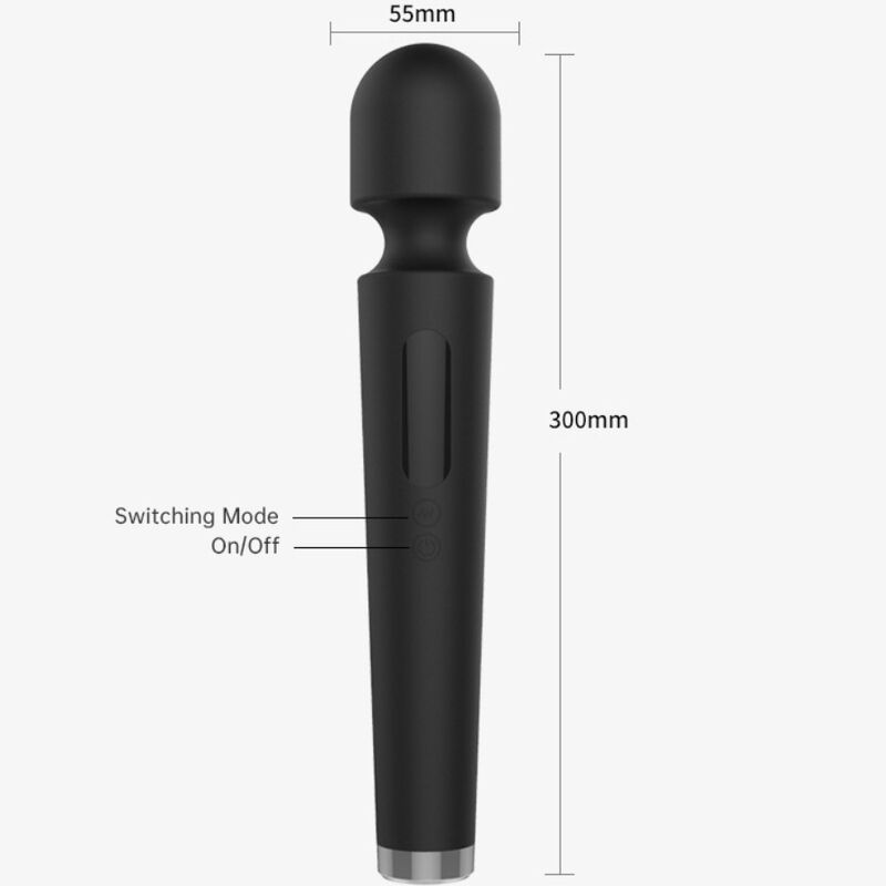 Armony - X Power Grande Massajador e Vibrador 7 Vibrações Preto