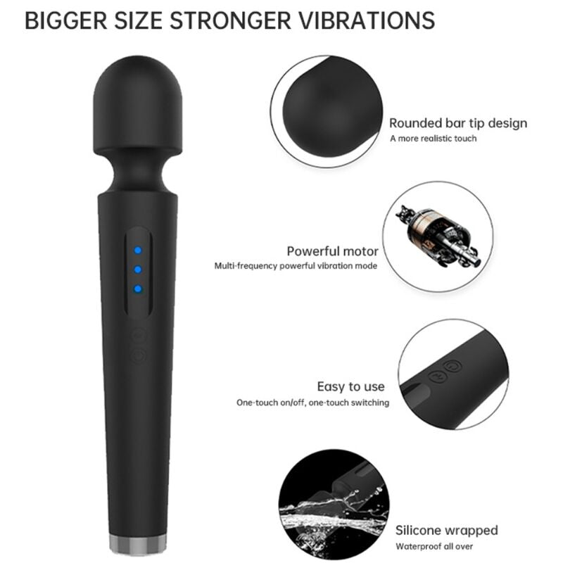 Armony - X Power Grande Massajador e Vibrador 7 Vibrações Preto