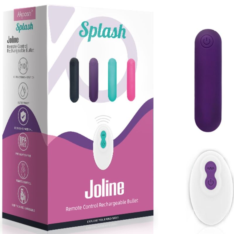 Armony - Splash Joline Vibrador Bala Silicone Controlo Remoto 10 Vibrações 6.5 X 1.5 Cm Roxo