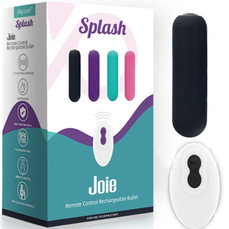 Armony - Splash Joie Vibrador Bullet Silicone Controle Remoto 10 Vibrações 75 X 19 Cm Preto