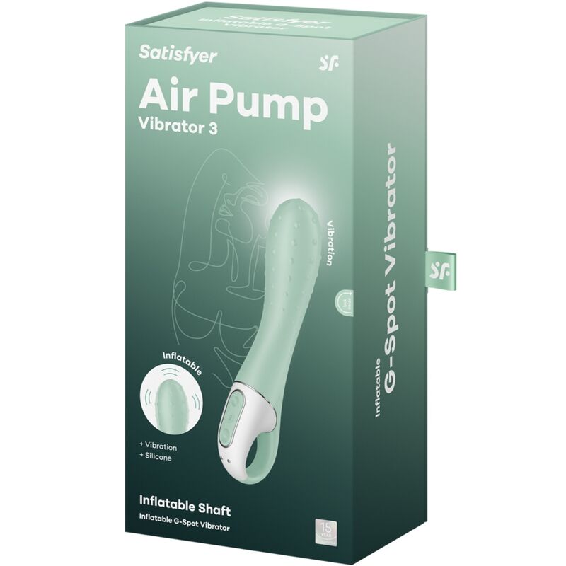 SATISFYER - AIR PUMP VIBRADOR 3 INFLÁVEL PONTO G MENTA