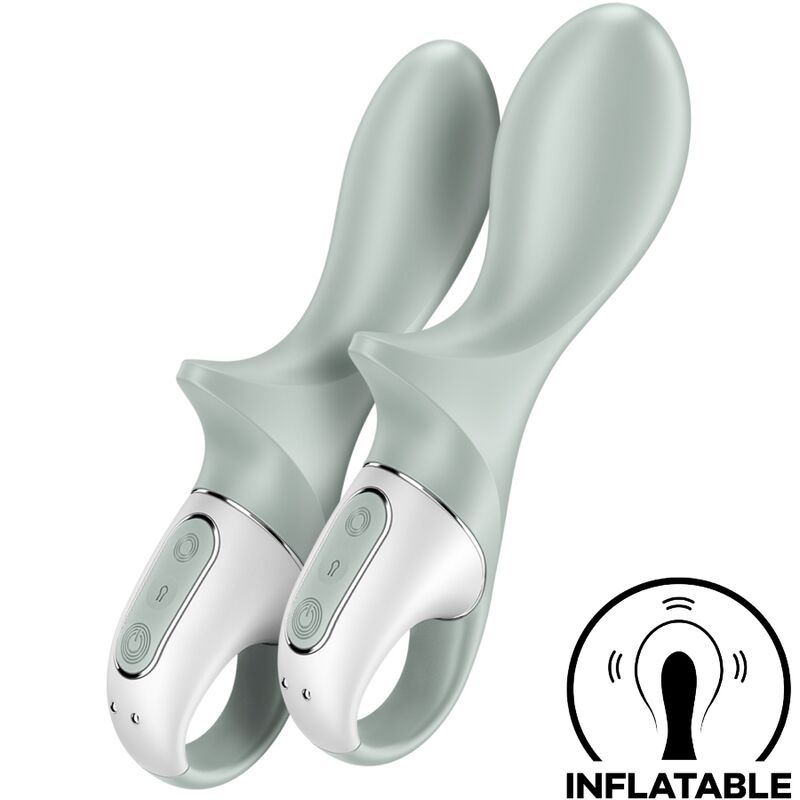 SATISFYER - AIR PUMP BOOTY 3 VIBRADOR ANAL INFLÁVEL VERDE CINZA