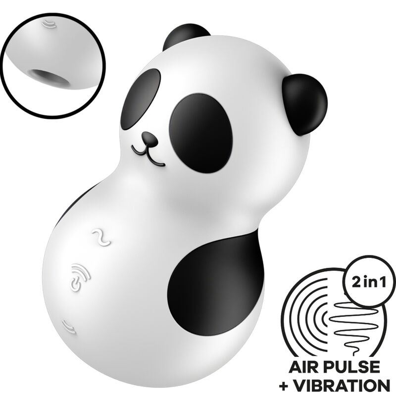 SATISFYER - POCKET PANDA ESTIMULADOR & VIBRADOR PRETO E BRANCO