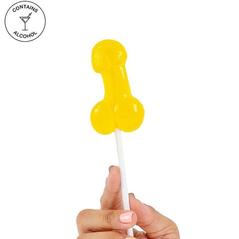 SECRETPLAY - PIRULETA EM FORMA DE PÉNIS DE GOMA COM ÁLCOOL SABOR PIÑA COLADA