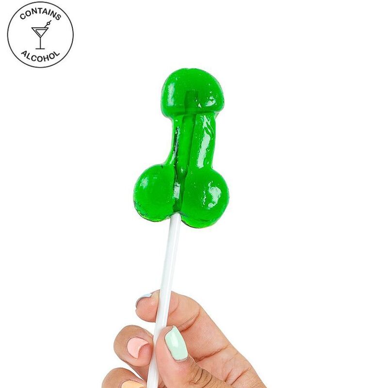 SECRETPLAY - PIRULETA EM FORMA DE PÉNIS DE GOMA COM ÁLCOOL SABOR MOJITO