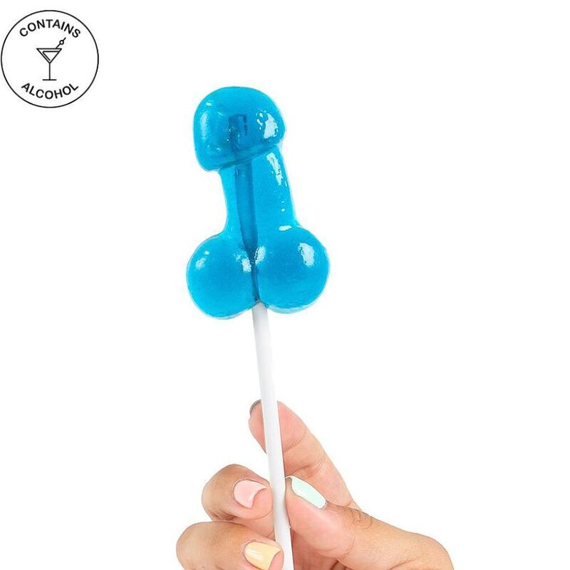 SECRETPLAY - PIRULETA EM FORMA DE PÉNIS DE GOMA COM ÁLCOOL SABOR GIN & TONIC