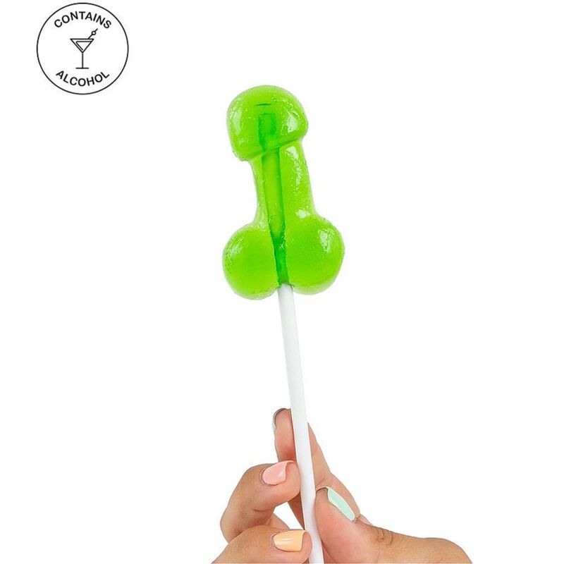 SECRETPLAY - PIRULETA EM FORMA DE PÉNIS DE GOMA COM ÁLCOOL SABOR CAIPIRINHA