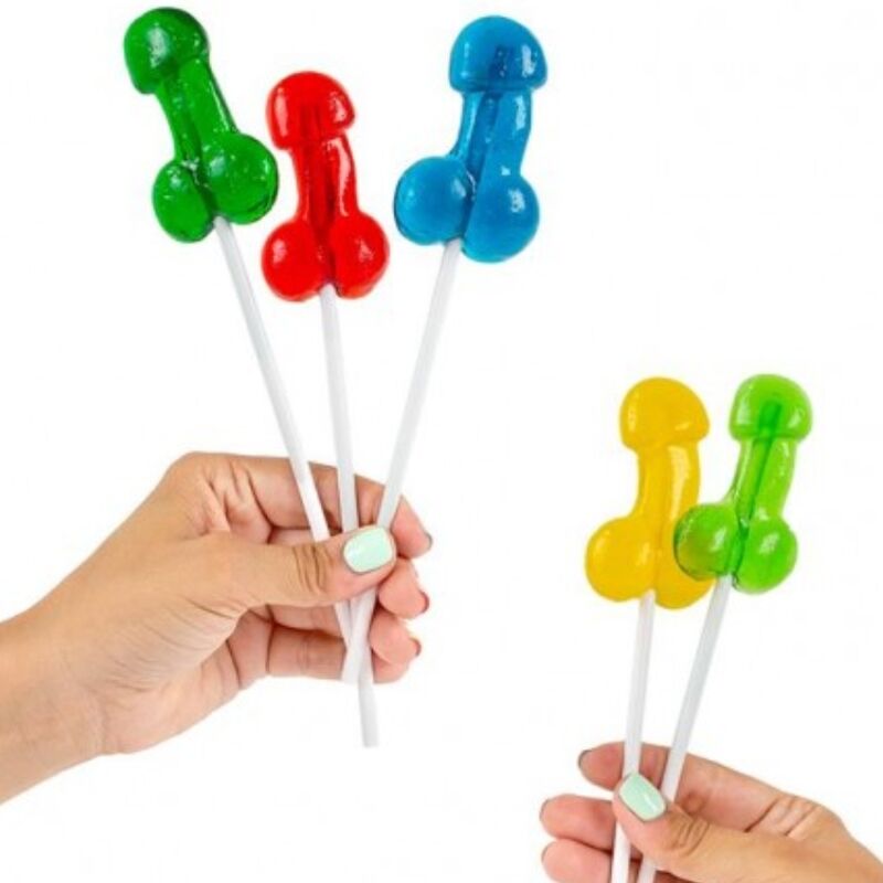 SECRETPLAY - ASSORTED DISPLAY WITH 40 PENIS-SHAPED LOLLIPOPS WITH ALCOHOL