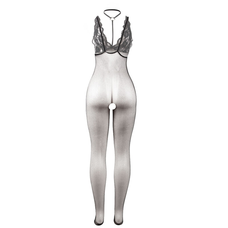 SUBBLIME - 951993 BODYSTOCKING ABERTO ENTREPERNAS EM REDE TRANSPARENTE PRETO TAMANHO ÚNICO